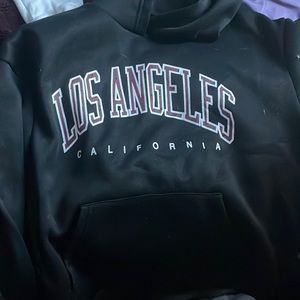Los Angeles CA graphic black pull over hoodie
